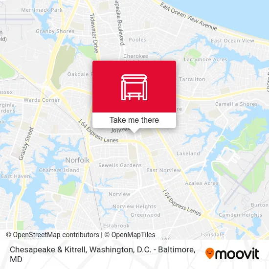 Chesapeake & Kitrell map