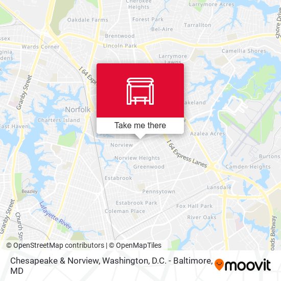 Chesapeake & Norview map