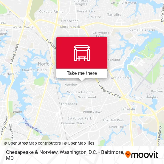 Chesapeake & Norview map