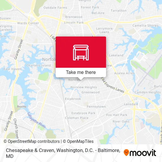 Chesapeake & Craven map