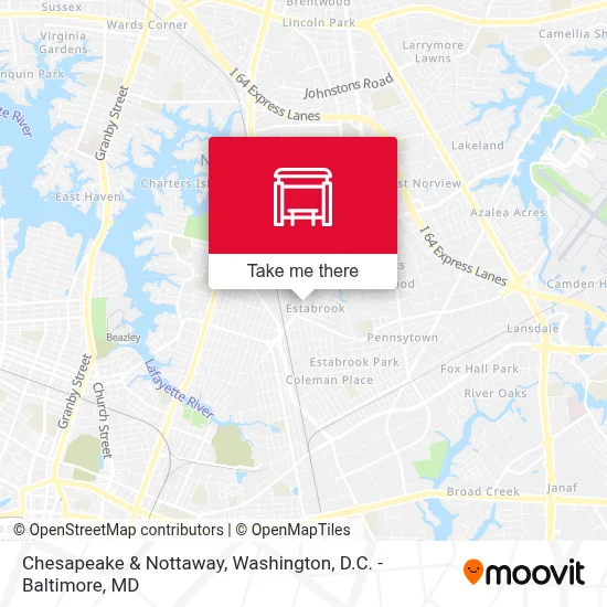 Chesapeake & Nottaway map