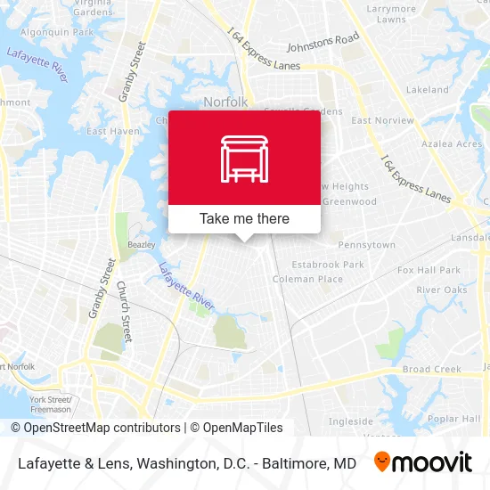 Lafayette & Lens map