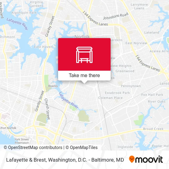 Lafayette & Brest map