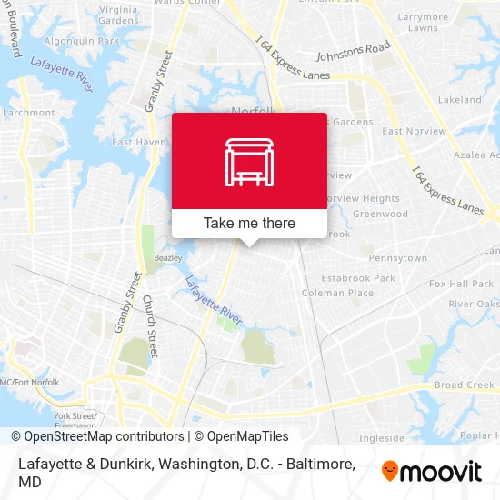 Lafayette & Dunkirk map