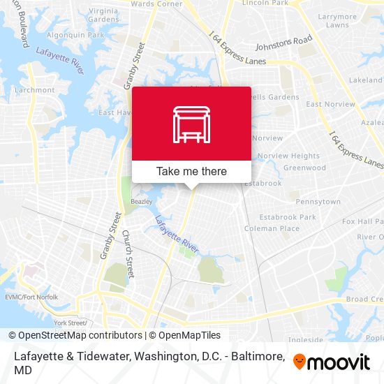 Lafayette & Tidewater map