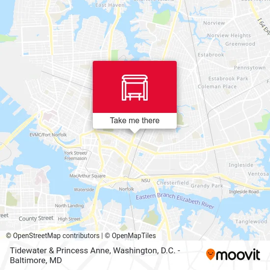 Tidewater & Princess Anne map