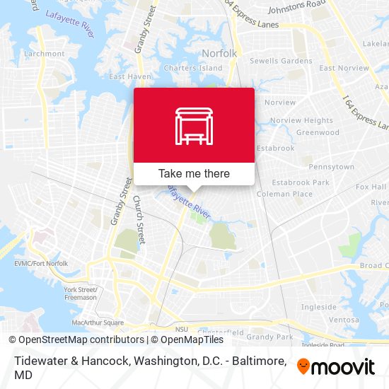 Tidewater & Hancock map