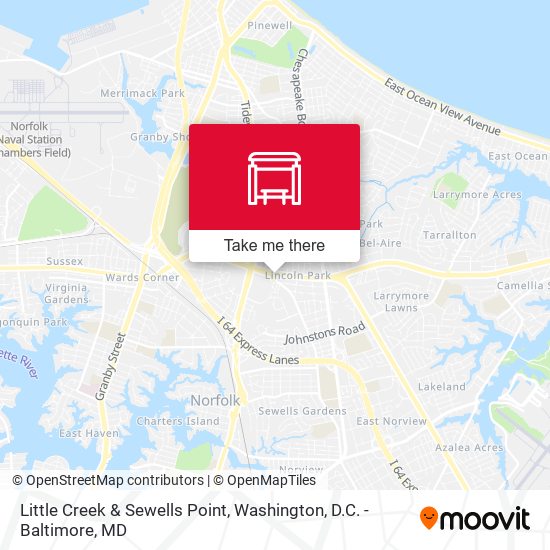 Mapa de Little Creek & Sewells Point