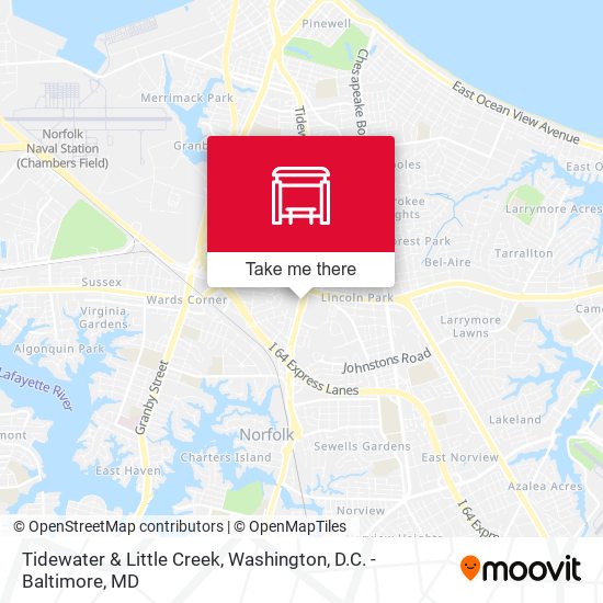 Tidewater & Little Creek map