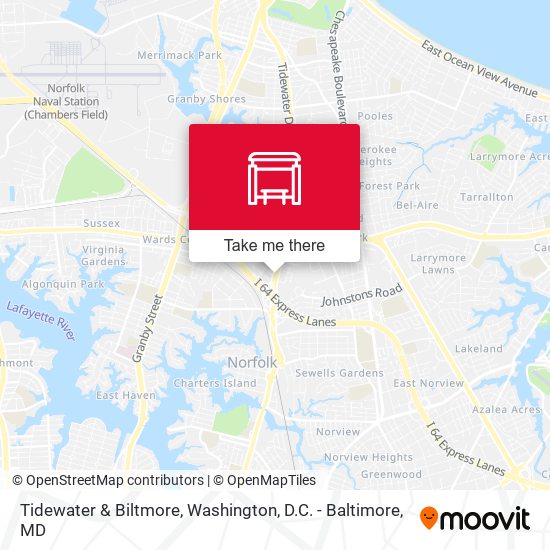 Tidewater & Biltmore map