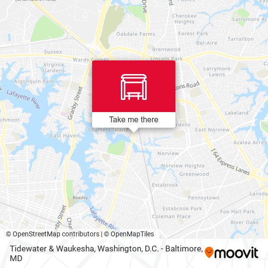 Mapa de Tidewater & Waukesha