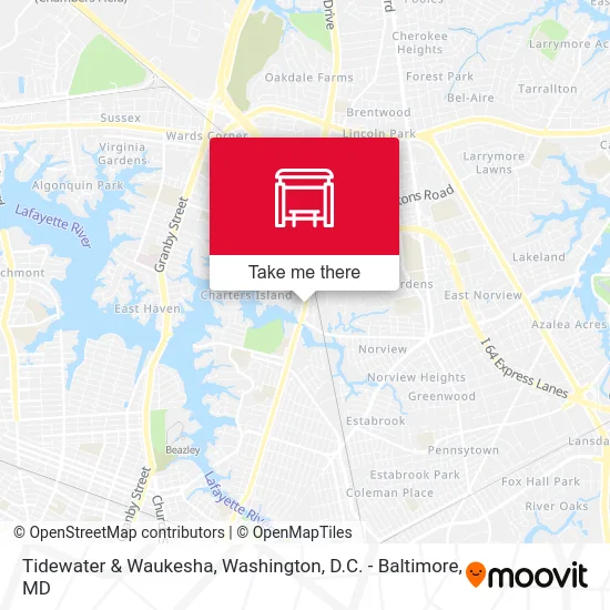 Tidewater & Waukesha map