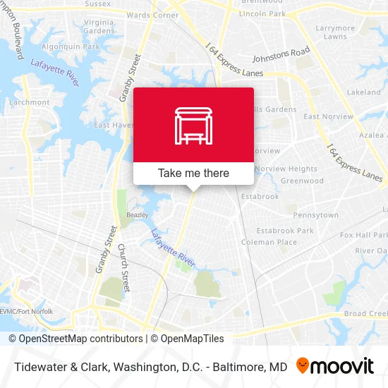 Tidewater & Clark map