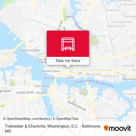 Tidewater & Charlotte map