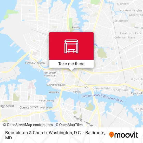 Brambleton & Church map