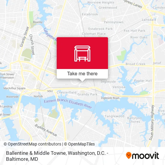 Ballentine & Middle Towne map