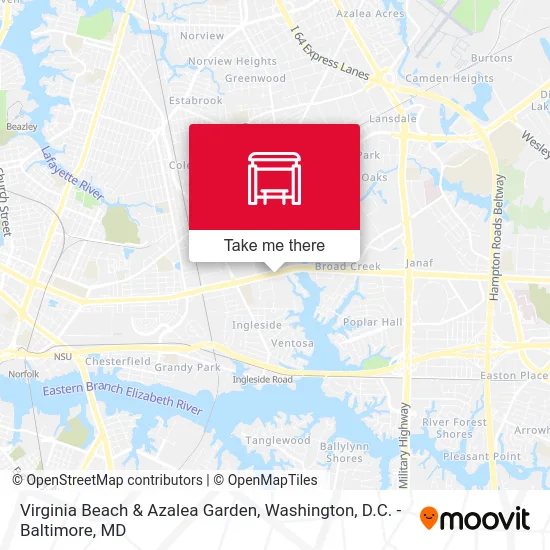 Virginia Beach & Azalea Garden map