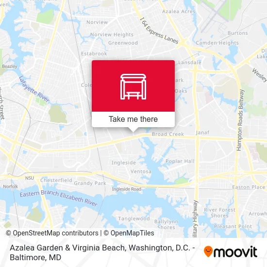 Azalea Garden & Virginia Beach map