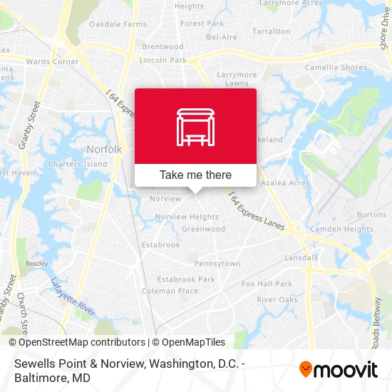 Sewells Point & Norview map
