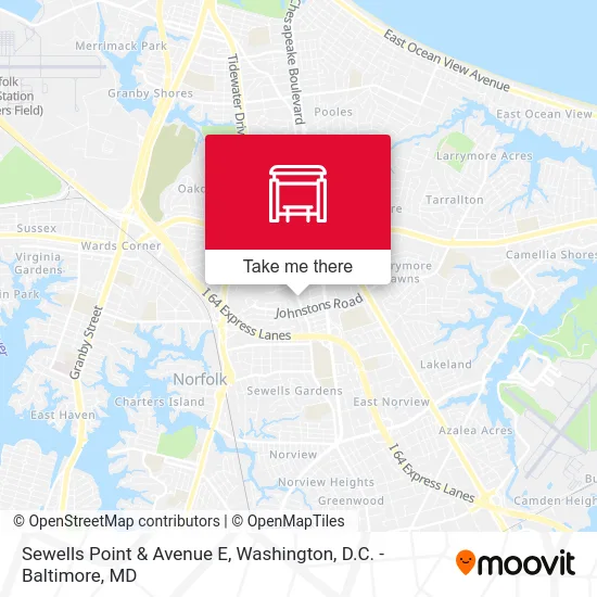 Sewells Point & Avenue E map