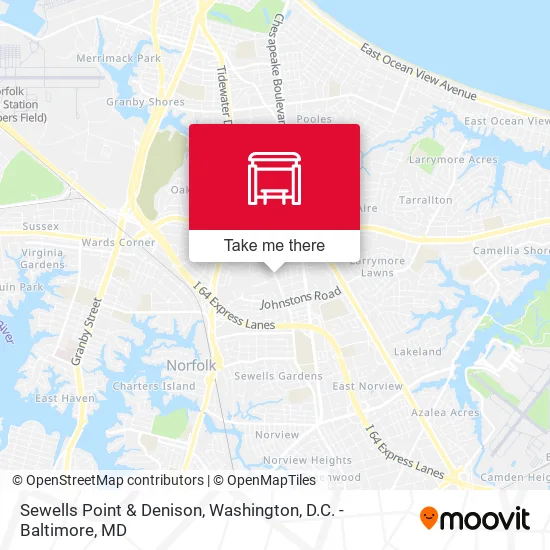Sewells Point & Denison map