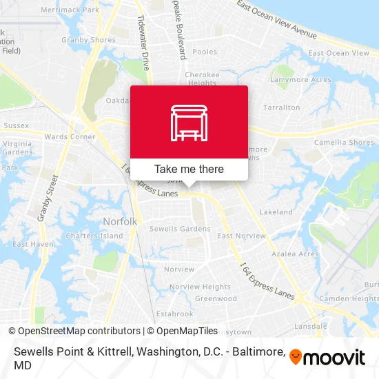 Sewells Point & Kittrell map