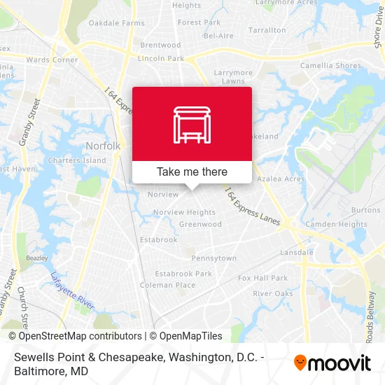 Sewells Point & Chesapeake map