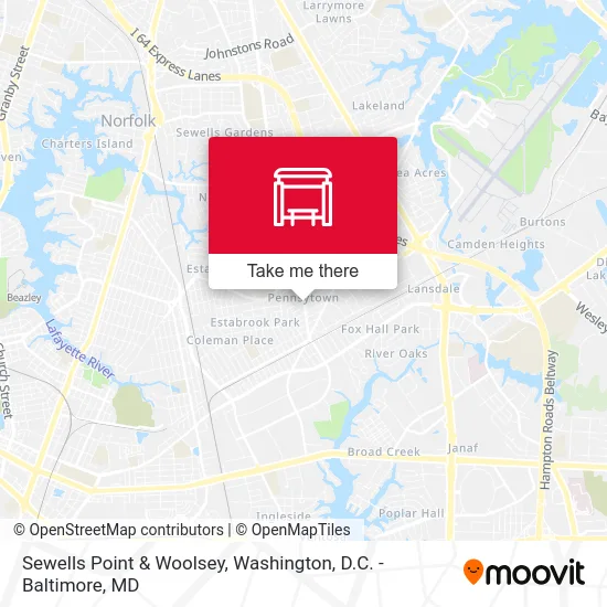 Sewells Point & Woolsey map