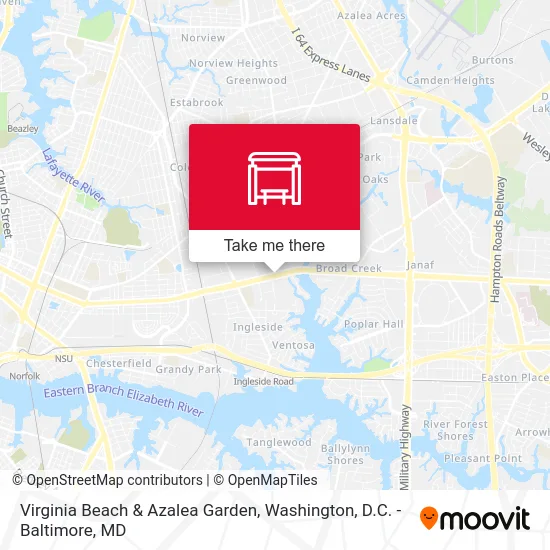 Virginia Beach & Azalea Garden map