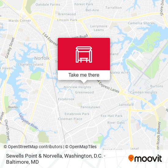 Sewells Point & Norvella map