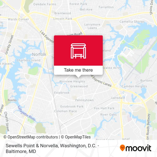 Sewells Point & Norvella map