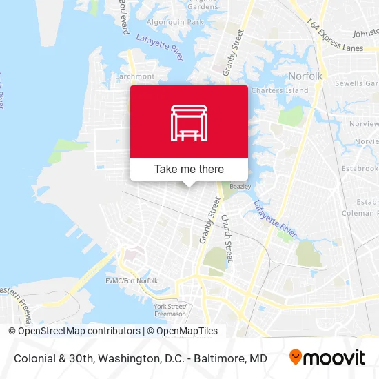 Colonial & 30th map