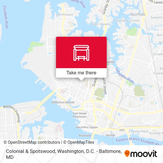 Colonial & Spotswood map