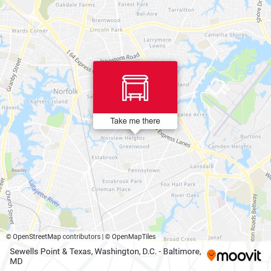 Sewells Point & Texas map