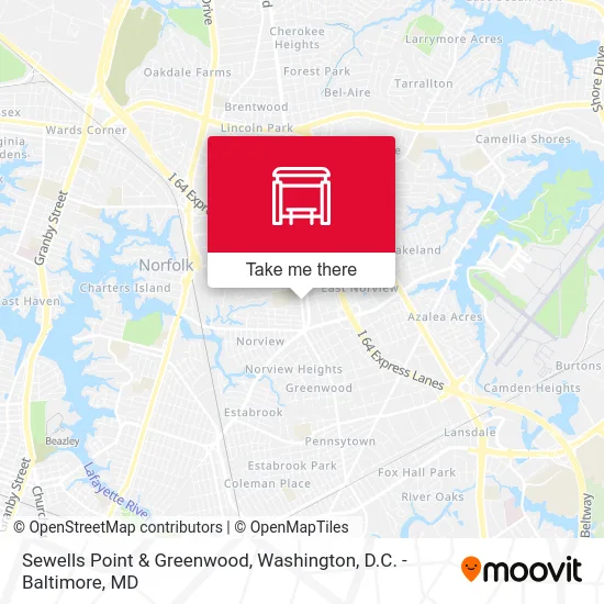 Sewells Point & Greenwood map