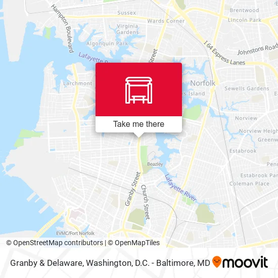 Granby & Delaware map