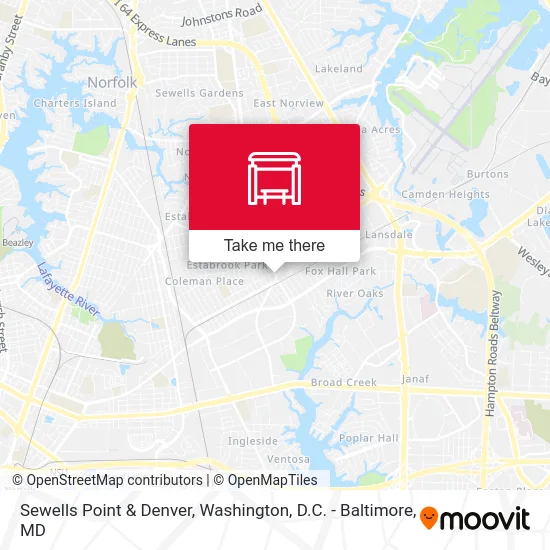 Sewells Point & Denver map