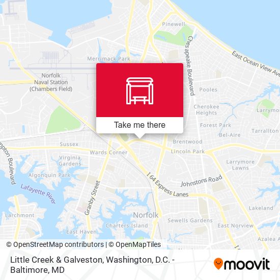 Little Creek & Galveston map