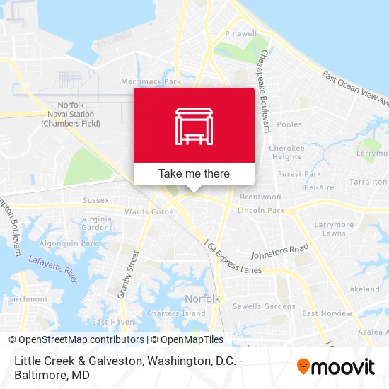 Little Creek & Galveston map