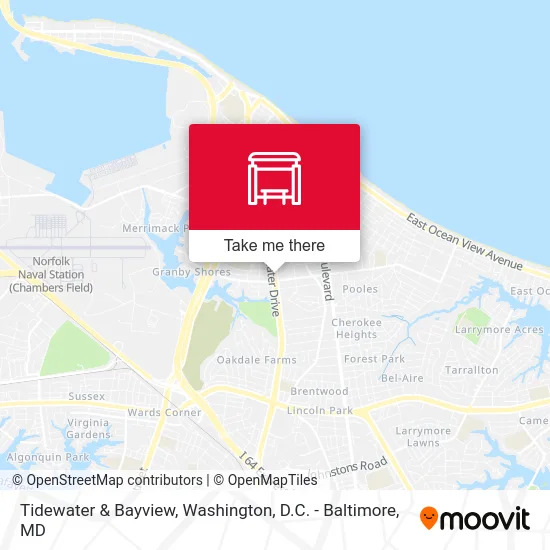 Tidewater & Bayview map