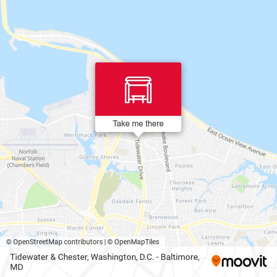 Tidewater & Chester map