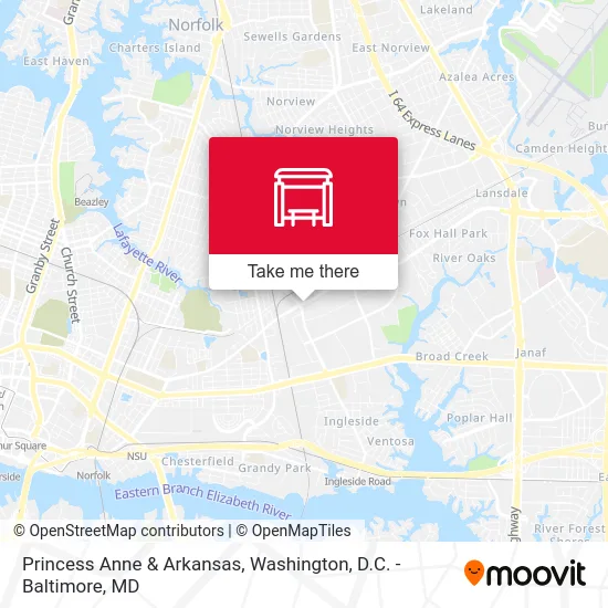 Princess Anne & Arkansas map