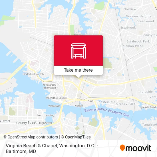 Mapa de Virginia Beach & Chapel