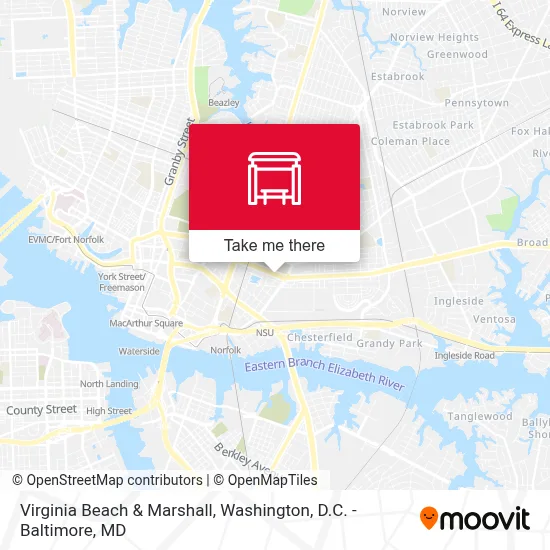 Virginia Beach & Marshall map