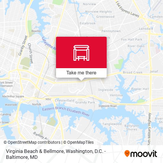 Virginia Beach & Bellmore map