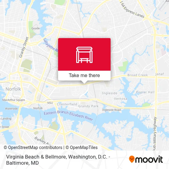 Virginia Beach & Bellmore map