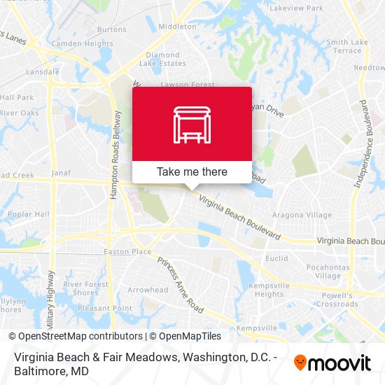 Mapa de Virginia Beach & Fair Meadows