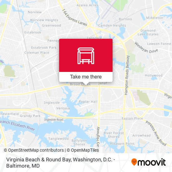 Virginia Beach & Round Bay map