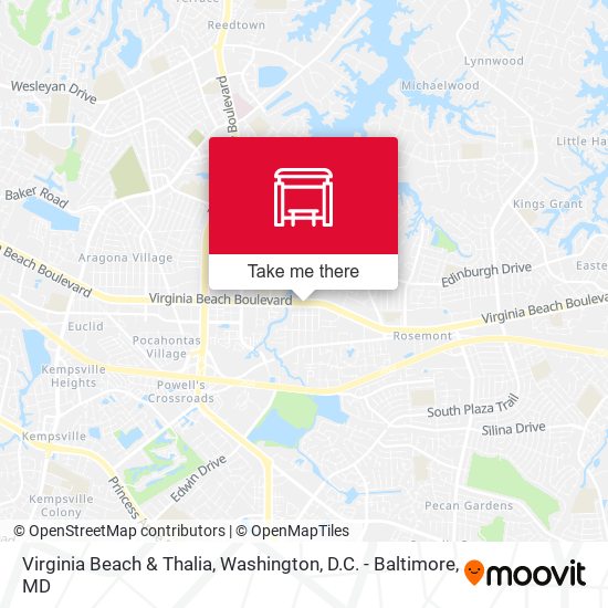 Mapa de Virginia Beach & Thalia