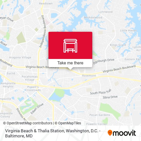Virginia Beach & Thalia Station map